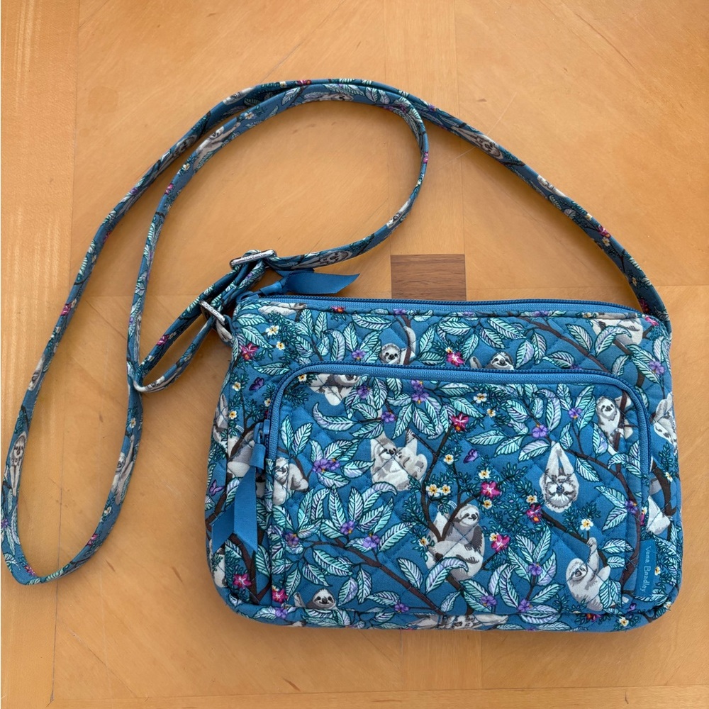 Vera Bradley Blue Sloth Pattern Crossbody Bag